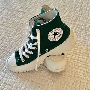 Converse Green Chuck Taylor High Top Sneakers • Unisex • Platform • Chunky